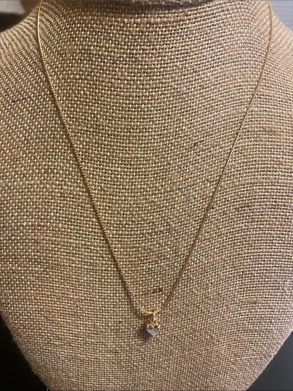 Fashion Jewelry Gold-Tone Chain with Clear Solitaire Pendant - Women Jewelry